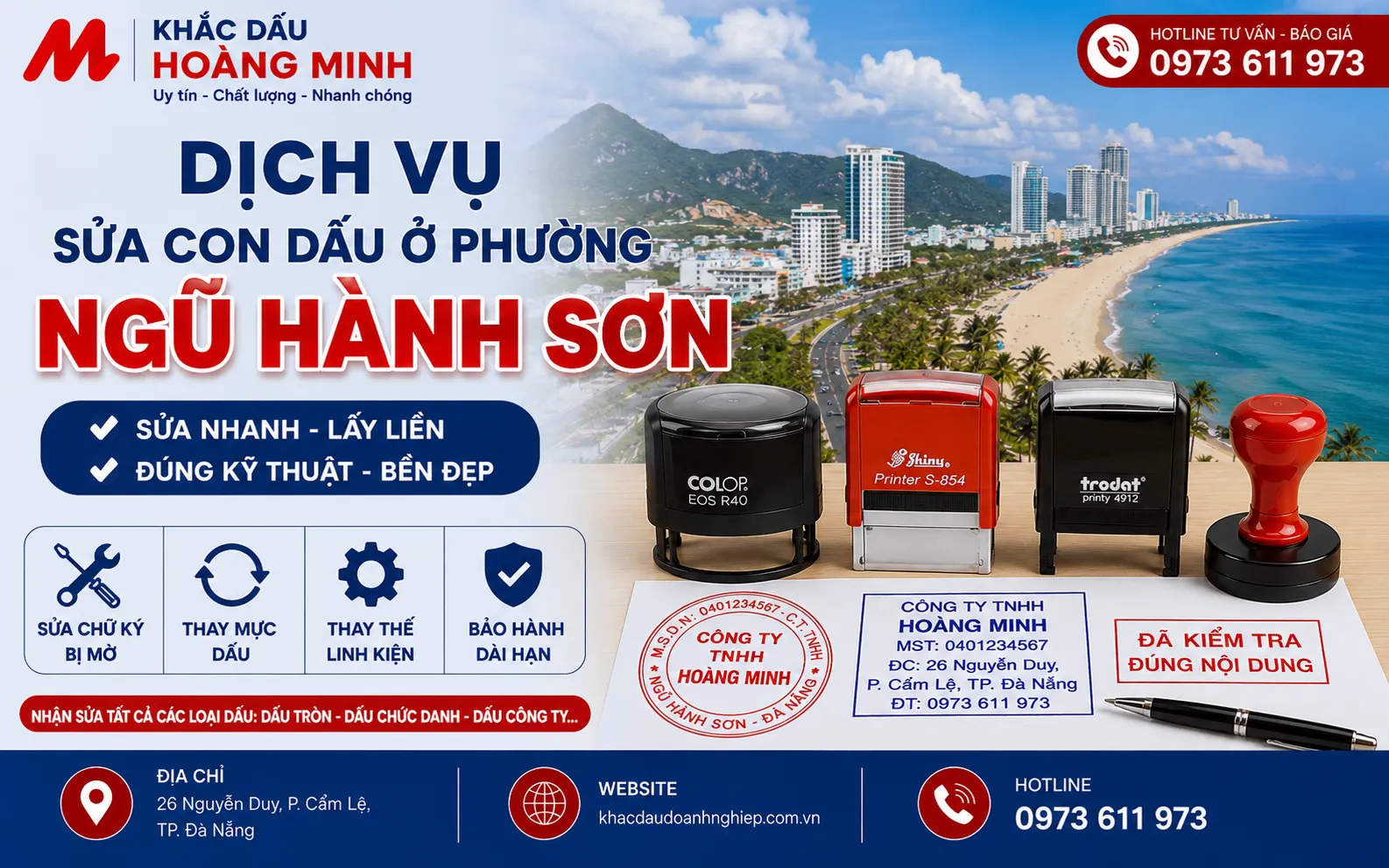 Dịch vụ sửa con dấu ở phường Ngũ Hành Sơn