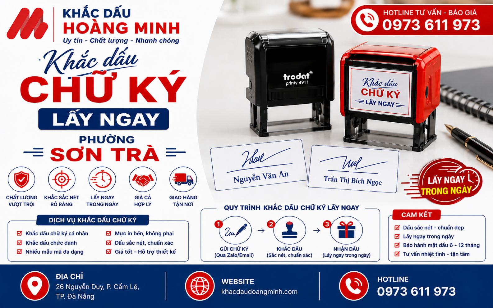 Khắc dấu chữ ký lấy ngay phường Sơn Trà
