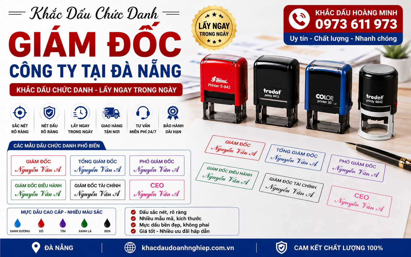 Khắc dấu chức danh Giám đốc công ty Đà Nẵng