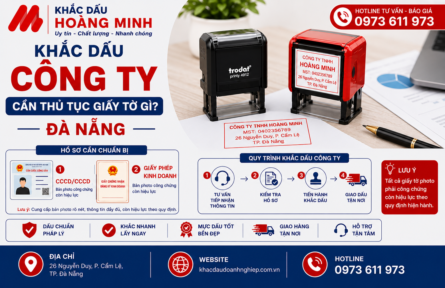 Khắc dấu công ty cần thủ tục giấy tờ gì Đà Nẵng