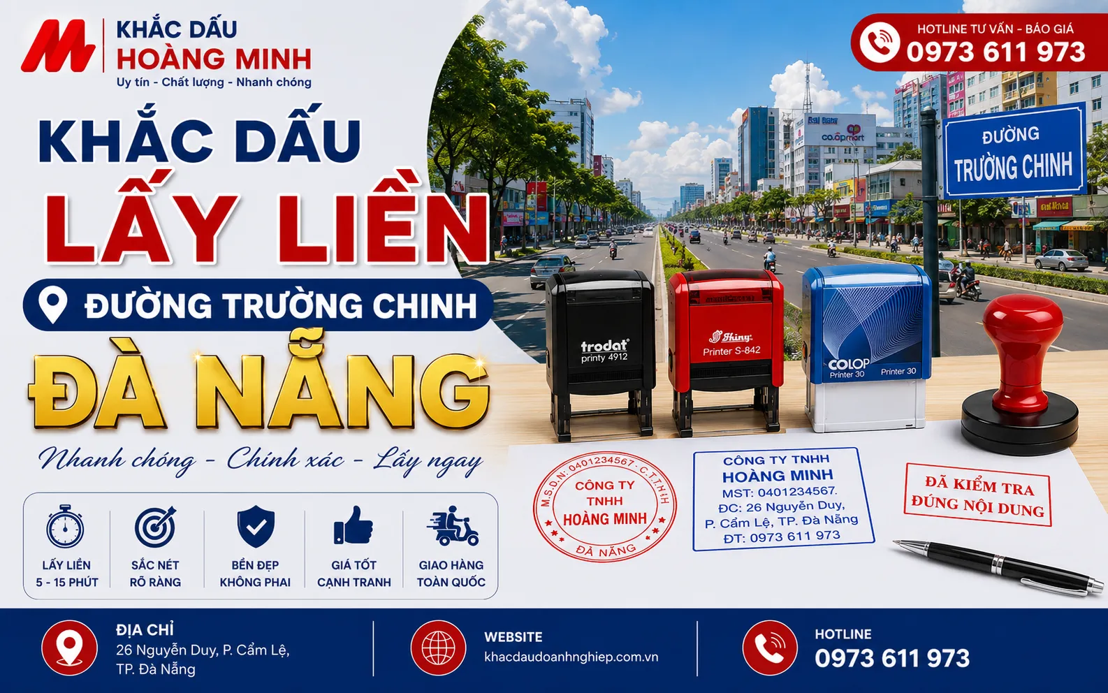 Khắc dấu lấy liền đường Trường Chinh Đà Nẵng
