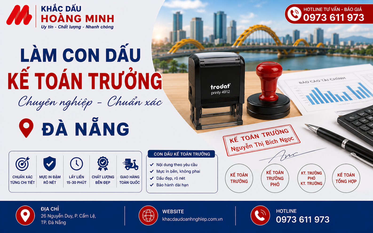 Làm con dấu cho kế toán trưởng Đà Nẵng