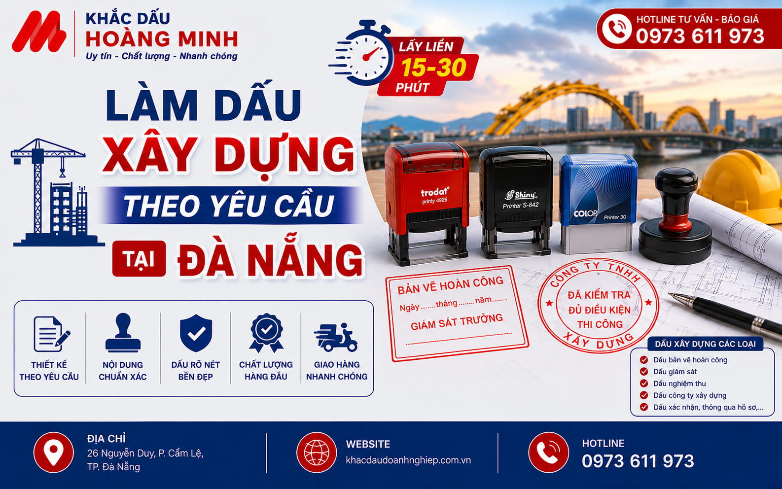 Làm dấu xây dựng theo yêu cầu tại Đà Nẵng