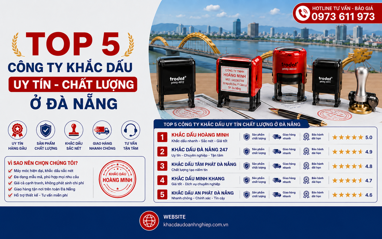 Top 5 Công Ty khắc dấu uy tín chất lượng ở Đà Nẵng