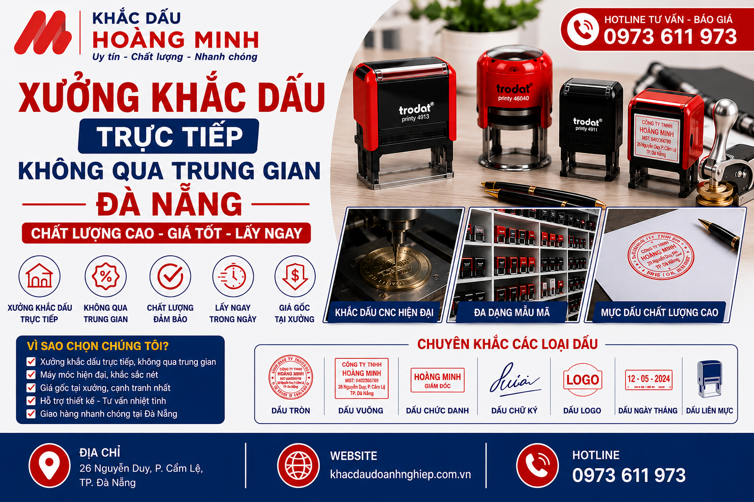 Xưởng khắc dấu trực tiếp không qua trung gian Đà Nẵng
